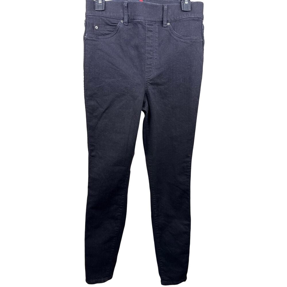 Spanx Denim Jeggings Medium Black Pull On Stretch Skinny Pants